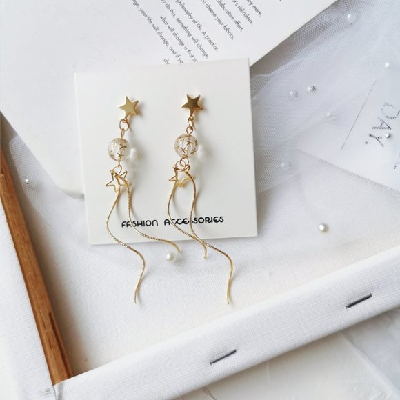 💕Last one Resin Star Tassel Earrings - Picture 5 of 8